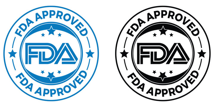 FDA Approved Stamp Icon &ndash; Official Label, Badge, Seal, and Logo Vector for Certified Medical or Food Products