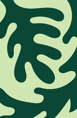 Design wall art leaf green natural