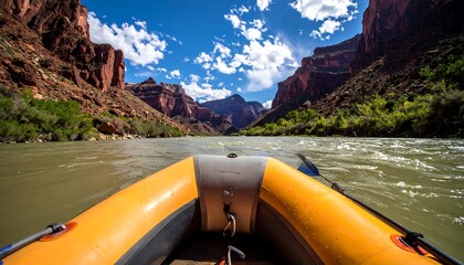 Rafting down a canyon river