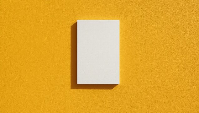 Empty white paper sheet isolated yellow background 