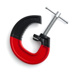 Red and black clamp, letter G shape
