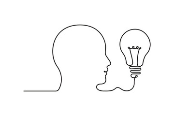 light bulb icon with head connect