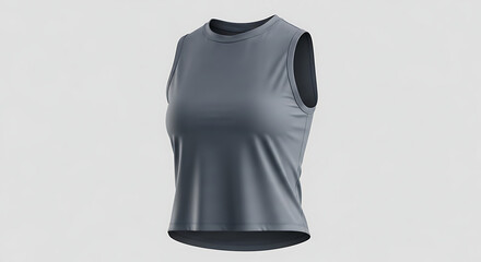 Versatile women's grey sleeveless athletic top, ideal for diverse active pursuits like gym workouts, yoga, or running, offering modern style and comfortable performance for an active lifestyle