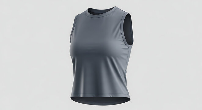 Versatile women's grey sleeveless athletic top, ideal for diverse active pursuits like gym workouts, yoga, or running, offering modern style and comfortable performance for an active lifestyle
