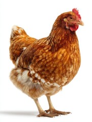 brown hen isolated on white background