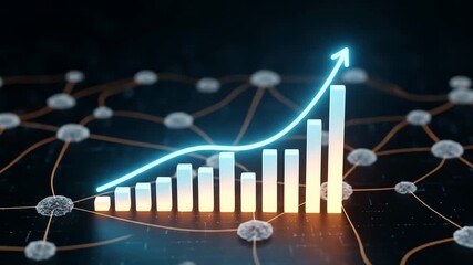 Abstract data visualization showing growth trends in a networked environment - Powered by Adobe