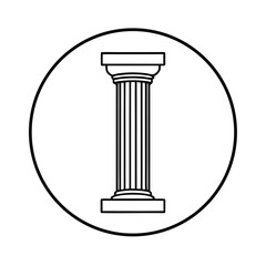 vector illustration of a column art set icon logo 