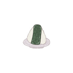 onigiri on white background
