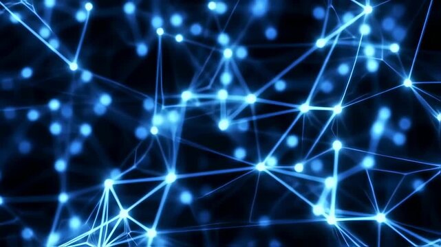 Abstract network of glowing points and lines