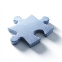 Fototapeta premium A puzzle piece, 3D, blue, solution concept, isolated