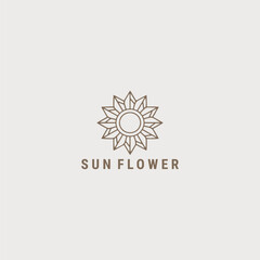 Fototapeta premium Sun flower logo design template vector illustration