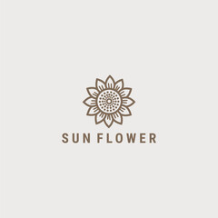 Fototapeta premium Sun flower logo design template vector illustration