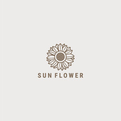 Fototapeta premium Sun flower logo design template vector illustration