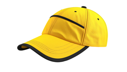 Yellow cap with a black trim detail