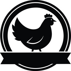 Modern flat design chicken meat logo with bold colors