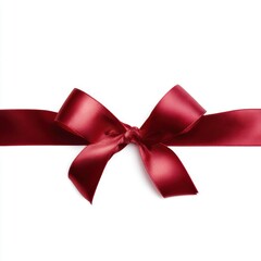 Fototapeta premium A red ribbon and bow, photorealistic, isolated on white