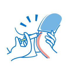 上腕に注射を打っているイラスト　ワクチン　予防接種　アレルギー疾患の皮下免疫療法