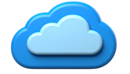 Blue & White Cloud Icon