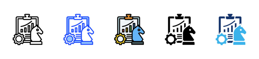 Effective Strategy Icon Collection With Multiple Styles