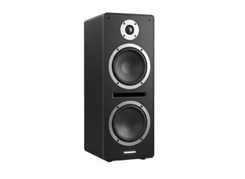 Sleek Black Home Audio Speaker System - Immersive Sound on white background