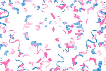 Celebrate with festive pink and blue confetti showering down, perfect for baby showers, gender reveal parties, and whimsical event designs, it adds celebratory cheer