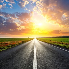 도로일몰_노을진하늘_감성드라이브