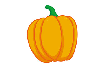 Yellow pumpkin fall icon for thanksgiving