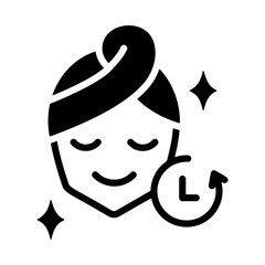 Skin Rejuvenation Icon - Solid Black