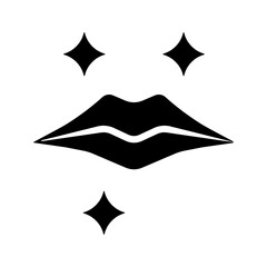 Fototapeta premium Lip Care Icon - Solid Black