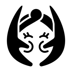 Facial Massage Icon - Solid Black