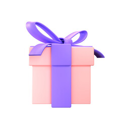 3D Rendered Minimalist Gift Box with Ribbon for Holiday Celebration