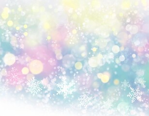 背景素材・虹色の雪の結晶（AI生成画像）