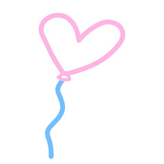 Heart balloon graphic in pink and blue