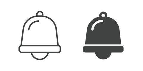 Bell, Notification and Alarm Icon. Line and glyph solid icon