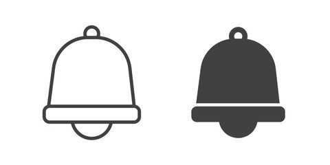Bell, Notification and Alarm Icon. Line and glyph solid icon