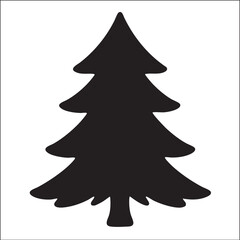 Abstract geometric silhouette of a stylized shape isolated on transparent background of pine tree