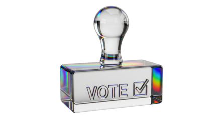 Vote Stamp: Clear Symbol of Democratic Process.