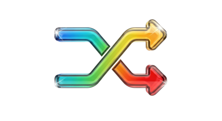Colorful Shuffle Arrows: Intertwined Directional Flow and Transformation.