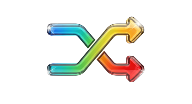 Colorful Shuffle Arrows: Intertwined Directional Flow and Transformation.