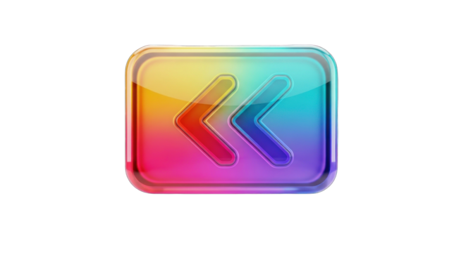 Colorful double arrow icon representing rewind or back action.