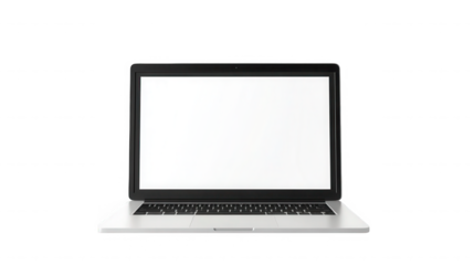Laptop isolated on transparent background with blank screen for mock up template
