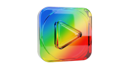 Colorful Play Button: A Vibrant Digital Media Icon.