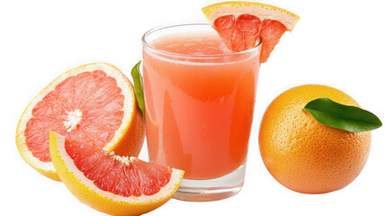 Freshly squeezed grapefruit juice isolated on transparent background for healthy life