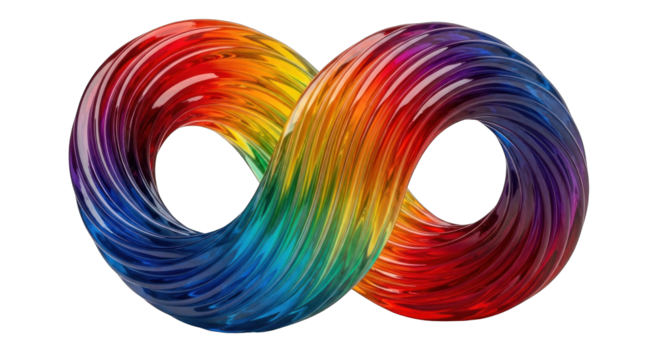 Rainbow infinity symbol representing neurodiversity and autism spectrum.