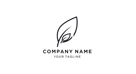 Obraz premium Elegant Leaf Logo Design with Minimalist Style for Natural Brands.