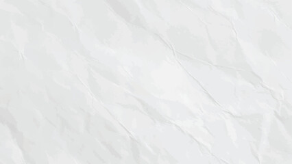 Abstract White Crumpled Paper Texture Background with Folds and Wrinkles Vector