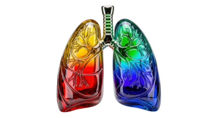 Colorful Lungs: A Vibrant Depiction of Respiratory Health.