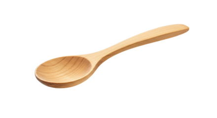 3D Isolated Wooden Spoon with Realistic Texture on Beige Background