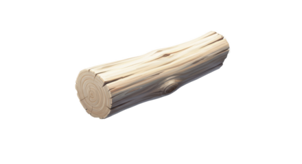 3D Isometric Wood Log with Realistic Texture and Soft Lighting