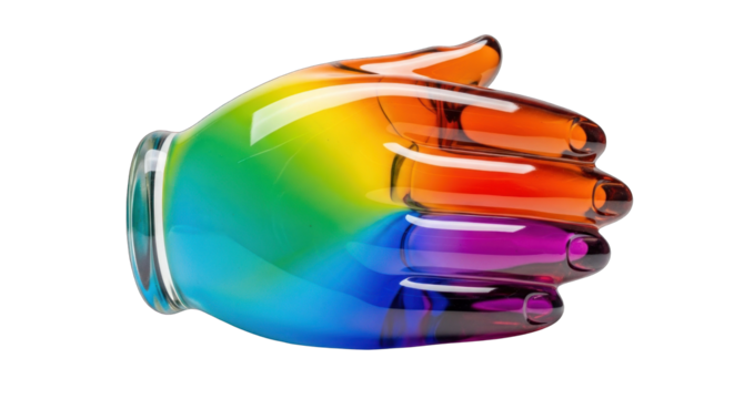 Rainbow Hand Sculpture: A Symbol of Diversity and Inclusion.